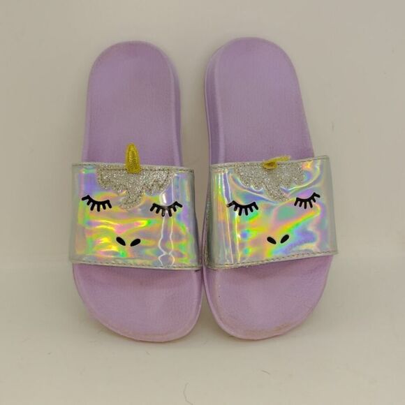 Unicorn Toddler Girls Pre-owned Purple Irridescent Sandals sz. 13/1 - Picture 3 of 5